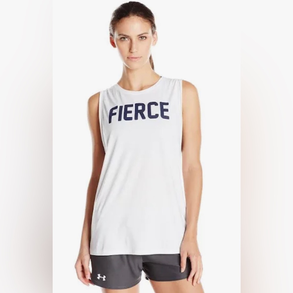 Under Armour womens white fierce muscle tee tank M